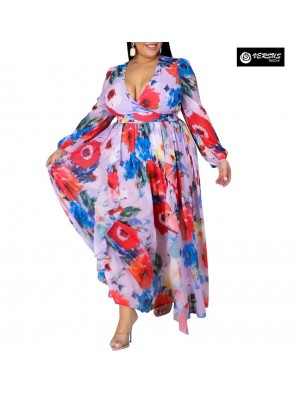 Vestito Donna Lungo Plus Taglie Grandi Woman Oversize Maxi Dress OS120013B f14